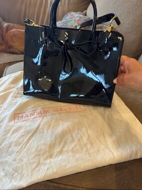 Mansur Gavriel Black Patent Leather Sun Bag

Spotless